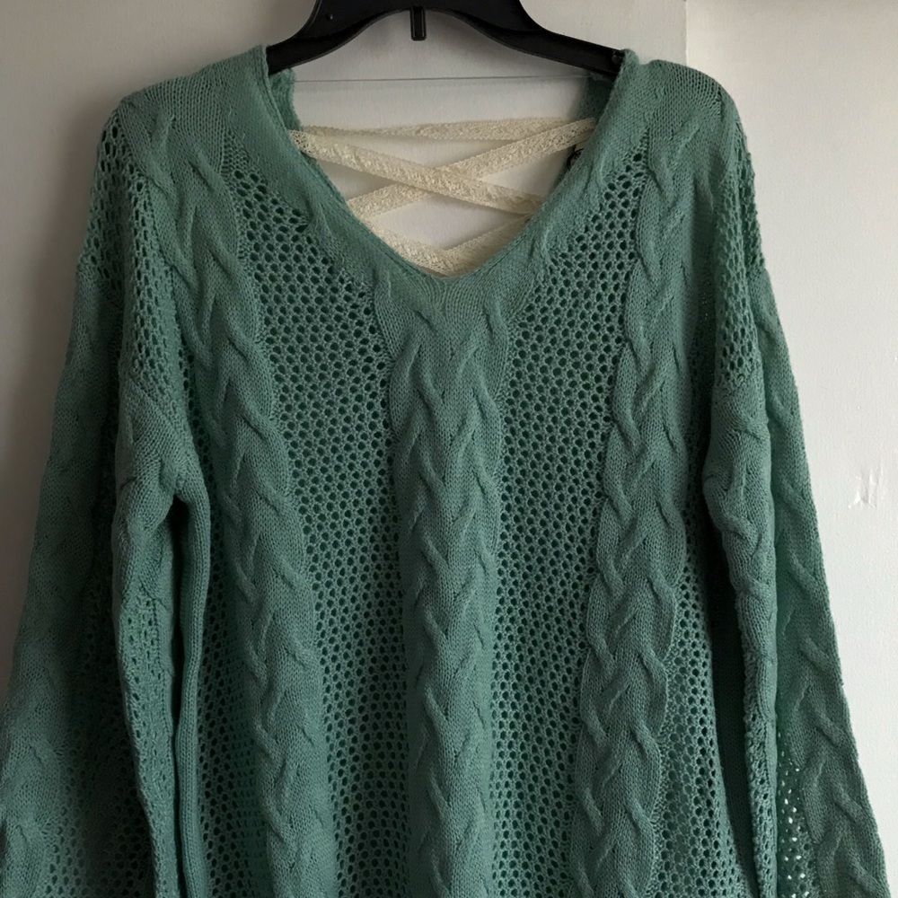 Tie back lightweight sweater